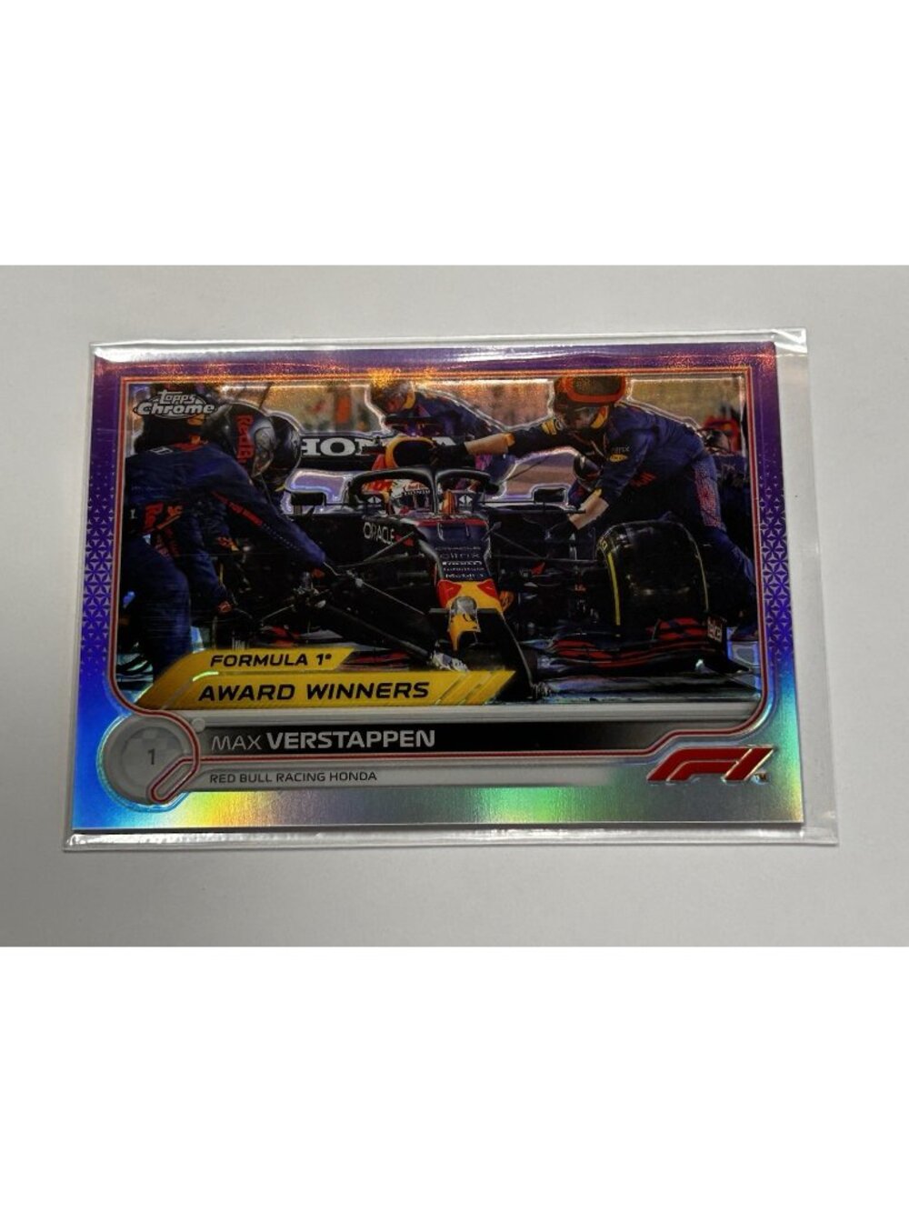 2022 Topps Chrome F1 Purple Refractor /399 World Champion Max Verstappen #196